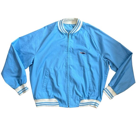 Vintage Sears Thin Bomber Jacket Light Blue Size XXL - Picture 1 of 12